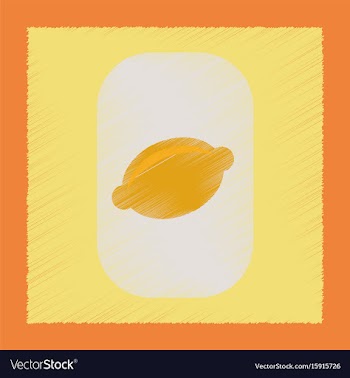Flat shading style icon lemon symbol vector image