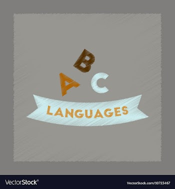 Flat shading style icon letters languages vector image