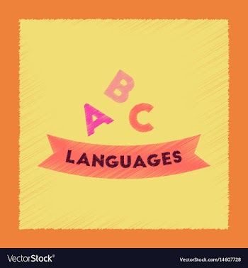 Flat shading style icon letters languages vector image