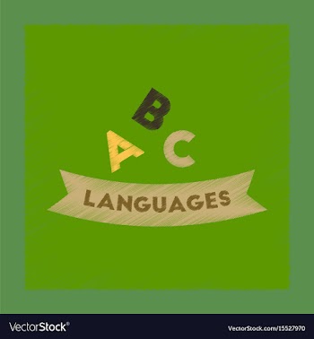 Flat shading style icon letters languages vector image