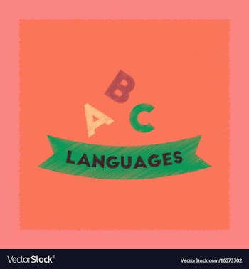 Flat shading style icon letters languages vector image
