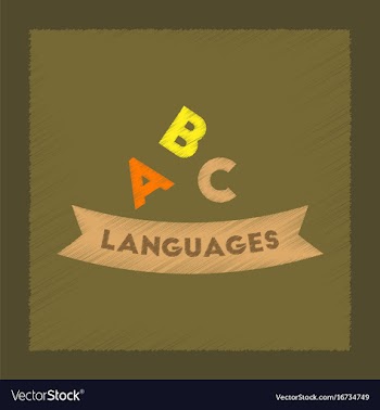 Flat shading style icon letters languages vector image