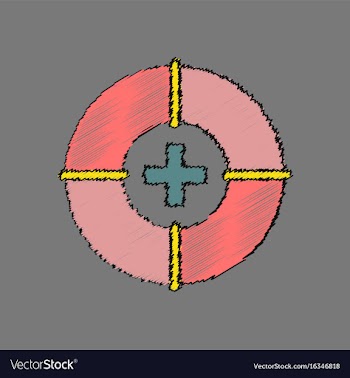 Flat shading style icon lifebuoy vector image