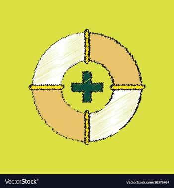 Flat shading style icon lifebuoy vector image