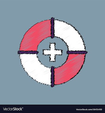 Flat shading style icon lifebuoy vector image