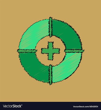 Flat shading style icon lifebuoy vector image