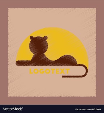 Flat shading style icon lion logo vector image