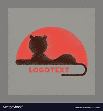 Flat shading style icon lion logo vector image