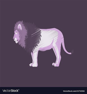 Flat shading style icon lion vector image