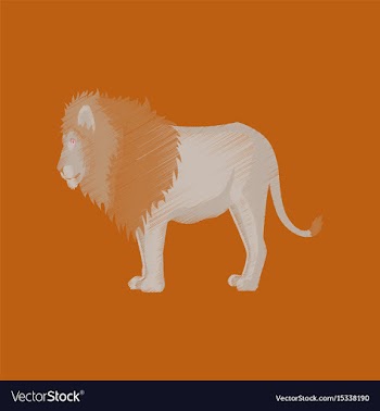 Flat shading style icon lion vector image