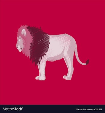 Flat shading style icon lion vector image
