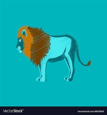 Flat shading style icon lion vector image