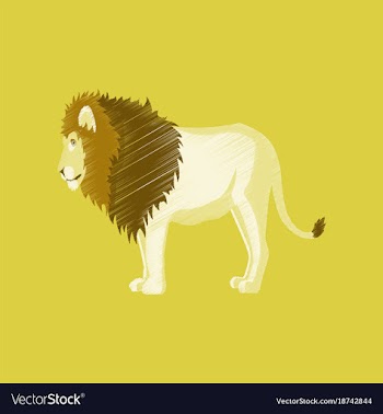 Flat shading style icon lion vector image
