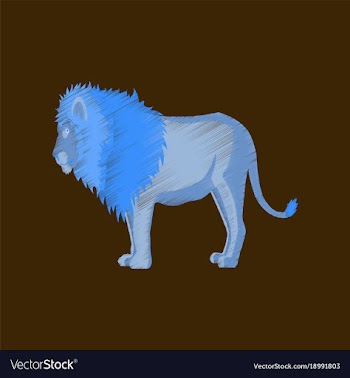 Flat shading style icon lion vector image