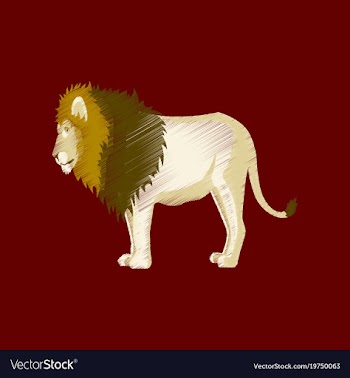 Flat shading style icon lion vector image