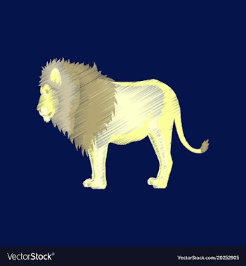 Flat shading style icon lion vector image