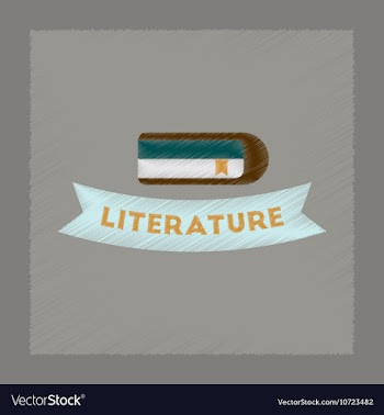 Flat shading style icon Literature lesson vector image