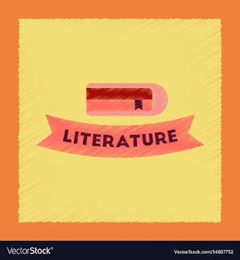 Flat shading style icon literature lesson vector image
