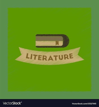 Flat shading style icon literature lesson vector image