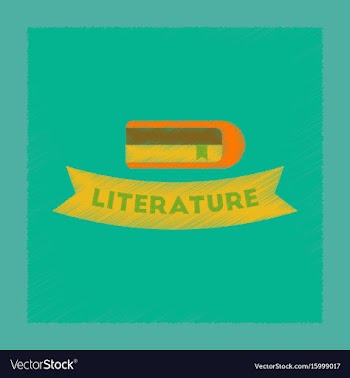 Flat shading style icon literature lesson vector image