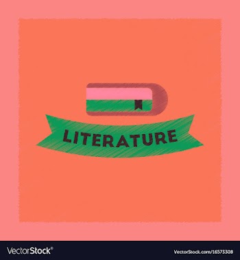 Flat shading style icon literature lesson vector image