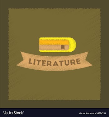 Flat shading style icon literature lesson vector image