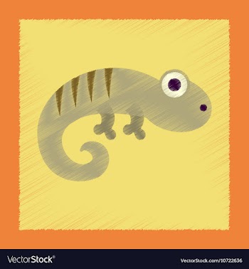 Flat shading style icon lizard reptile vector image