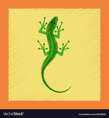 Flat shading style icon lizard reptile vector image