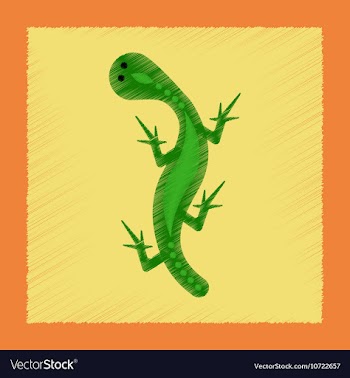 Flat shading style icon lizard reptile vector image