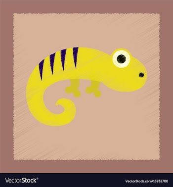 Flat shading style icon lizard reptile vector image