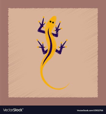 Flat shading style icon lizard reptile vector image