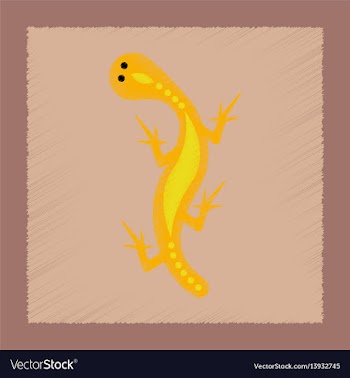 Flat shading style icon lizard reptile vector image