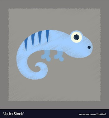 Flat shading style icon lizard reptile vector image