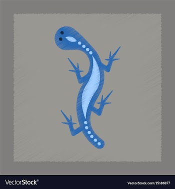Flat shading style icon lizard reptile vector image