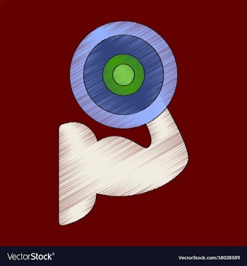 Flat shading style icon logo bicep vector image