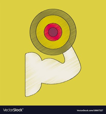 Flat shading style icon logo bicep vector image