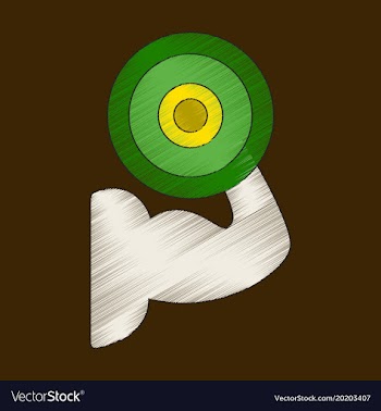 Flat shading style icon logo bicep vector image