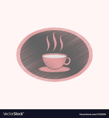 Flat shading style icon logo coffee cup vector image