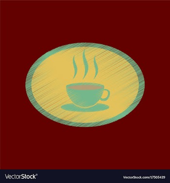 Flat shading style icon logo coffee cup vector image