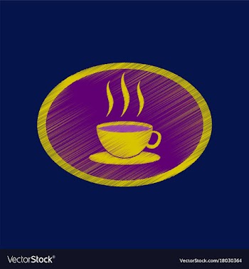 Flat shading style icon logo coffee cup vector image