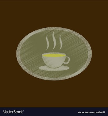 Flat shading style icon logo coffee cup vector image