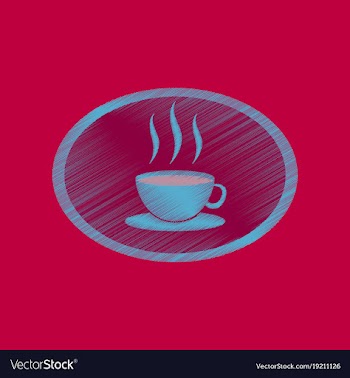 Flat shading style icon logo coffee cup vector image