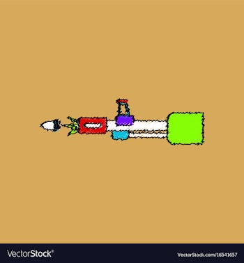 Flat shading style icon machine gun bullet shot vector image