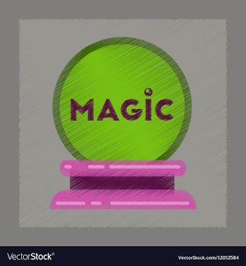 Flat shading style icon magic ball vector image