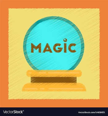 Flat shading style icon magic ball vector image