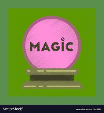 Flat shading style icon magic ball vector image