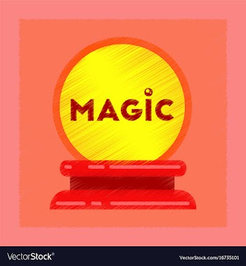Flat shading style icon magic ball vector image
