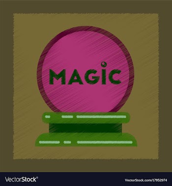 Flat shading style icon magic ball vector image