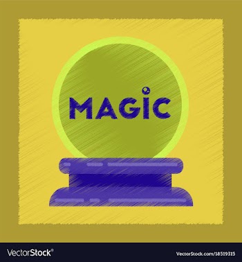 Flat shading style icon magic ball vector image