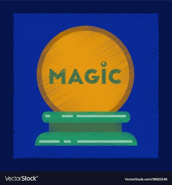Flat shading style icon magic ball vector image